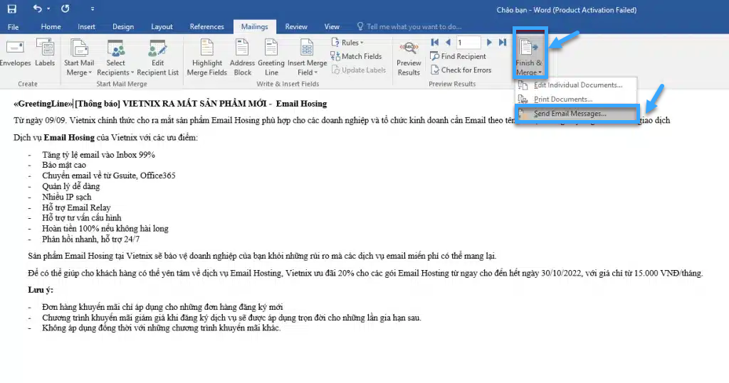 Cách gửi email cho nhiều người trong Outlook nhanh chóng và hiệu quả 20 Nhấn chọn Send Email Messages tại các mục hiện ra
