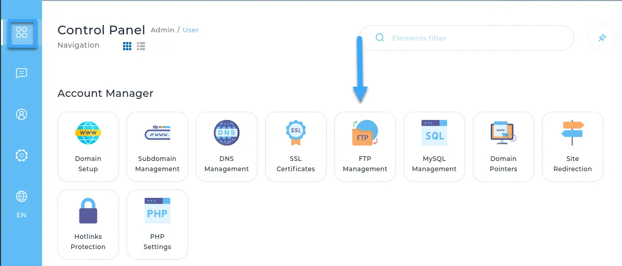 Tài khoản FTP là gì? Cách tạo FTP Account từ A-Z 51 Chọn FTP Managerment