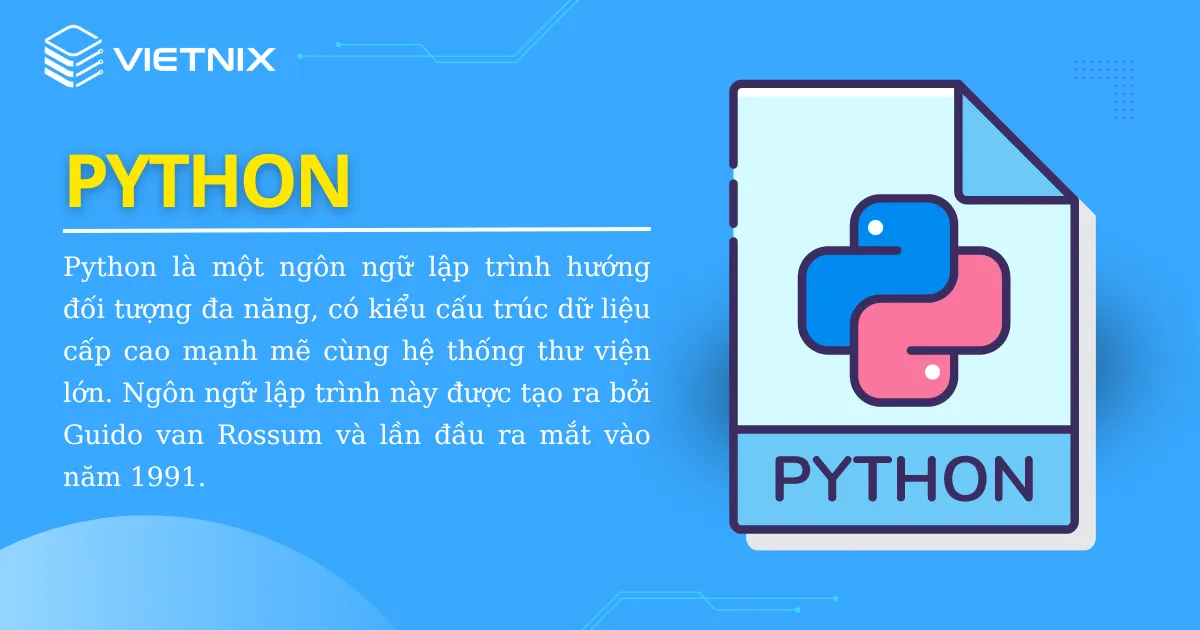 Python ra đời vào năm 1991