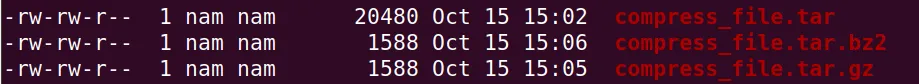 Hướng dẫn cách sử dụng lệnh tar trong Linux 21 Kết quả sau khi nén file
