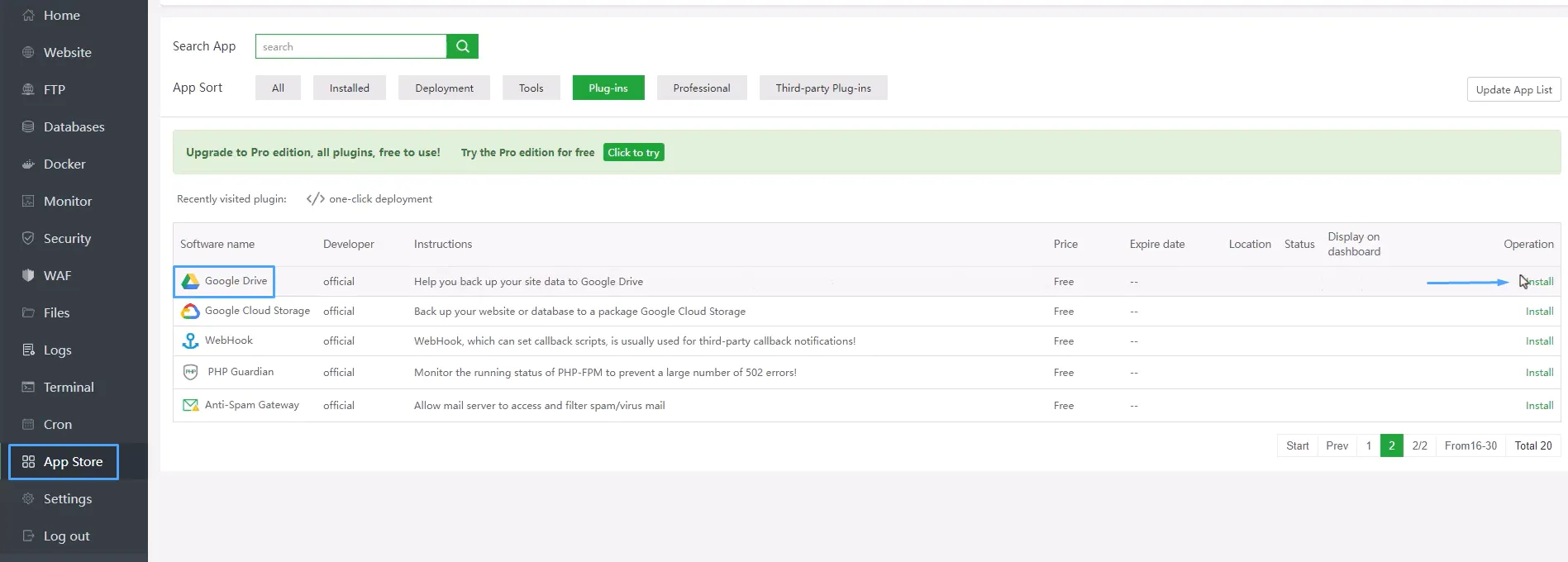 3 bước backup dữ liệu website lên Google Drive trong aaPanel 23 Backup dữ liệu website lên Google Drive trong aaPanel