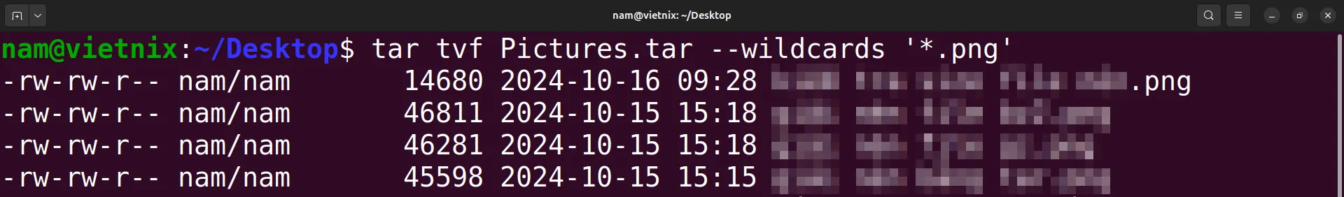 Hướng dẫn cách sử dụng lệnh tar trong Linux 25 Tìm ảnh ở định dạng .png