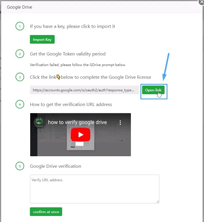 3 bước backup dữ liệu website lên Google Drive trong aaPanel 26 Kết nối và xác thực với tài khoản Google