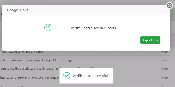 3 bước backup dữ liệu website lên Google Drive trong aaPanel 31 Xác thực token Google thành công