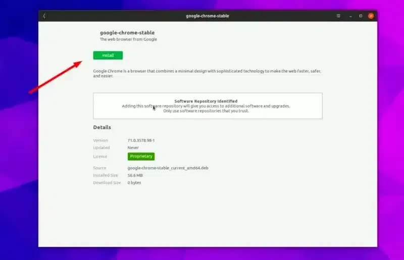 Hướng dẫn cài Chrome trên Ubuntu qua 2 cách đơn giản 16 Click "Install" đẻ bắt đầu quá trình cài đặt Chrome