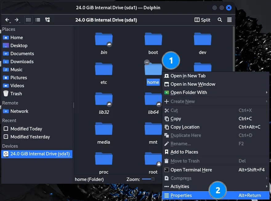 Cách đếm file trong thư mục (directory) trên Linux 31 Nhấn chuột phải vào file và chọn Properties