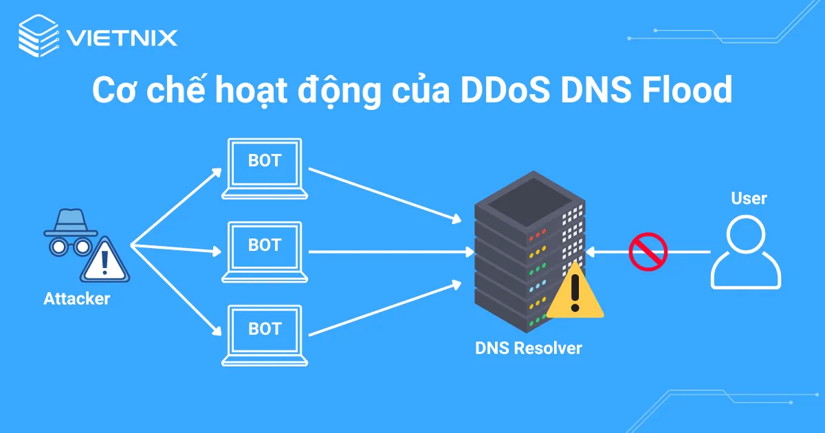 Cơ chế hoạt động của tấn công DNS Flood