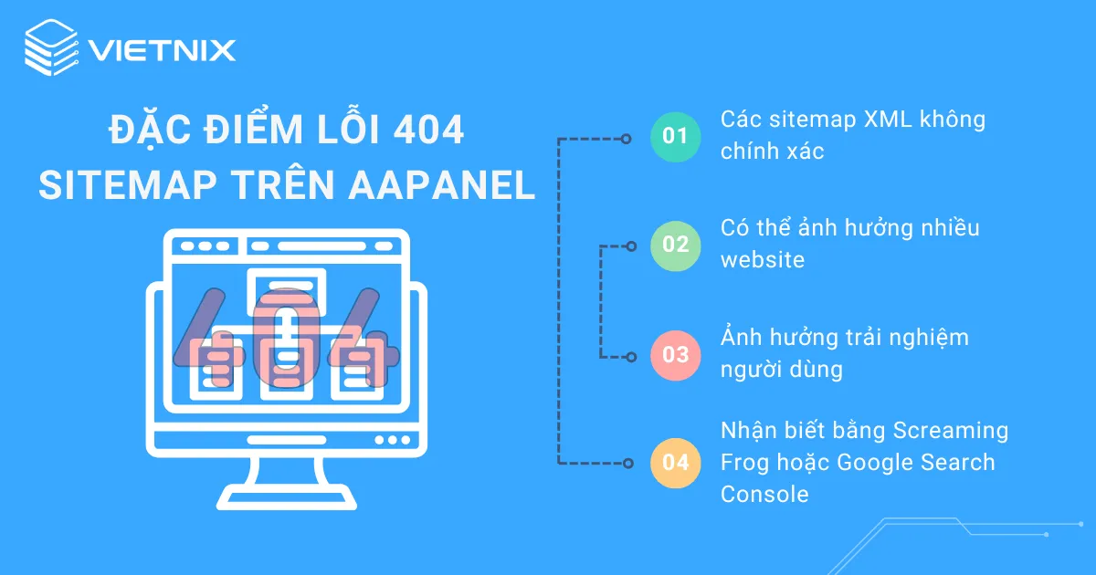  Đặc điểm của lỗi 404 Sitemap trên aaPanel