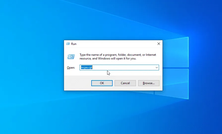 Cách đổi IP máy tính Win 7, Win 10 siêu đơn giản 11 Nhập lệnh “ncpa.cpl“