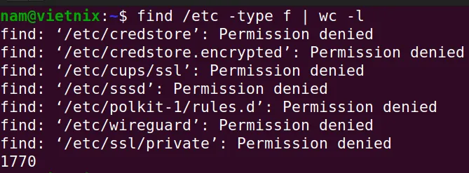 Cách đếm file trong thư mục (directory) trên Linux 26 Đếm file trong thư mục bằng lệnh find