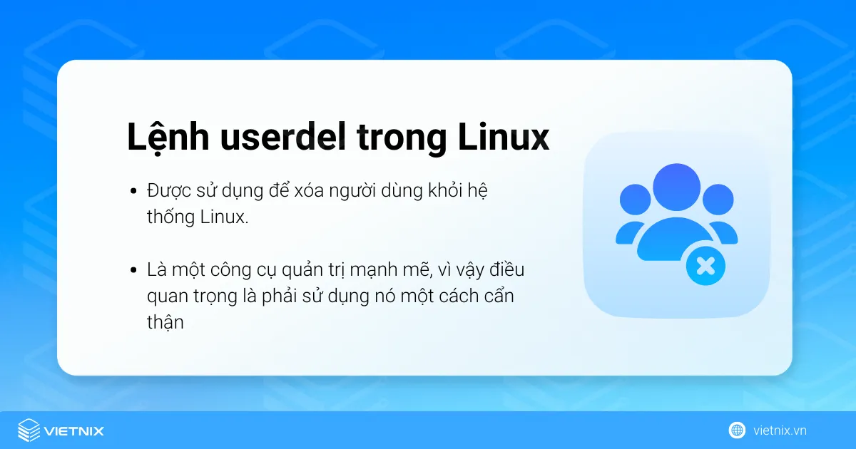 Lệnh userdel trong Linux
