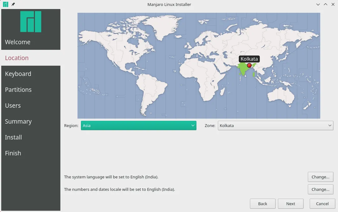 Hướng dẫn cài đặt Manjaro Linux cho PC 27 Chọn vị trí hệ điều hành được cài đặt
