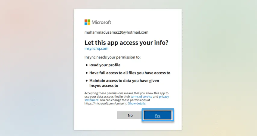 Cách sử dụng OneDrive trong Linux đơn giản nhất 31 Cấp quyền truy cập cho app insyncs