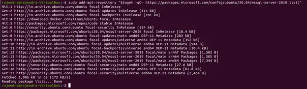 Hướng dẫn cài đặt và sử dụng SQL Server trên Linux 25 Thêm một repo APT cho SQL Server