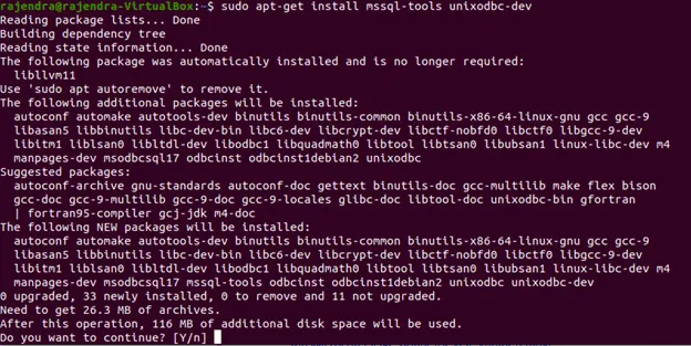 Hướng dẫn cài đặt và sử dụng SQL Server trên Linux 34 Cài đặt mssql-tools