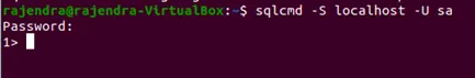 Hướng dẫn cài đặt và sử dụng SQL Server trên Linux 37 Nhập mật khẩu SA để kết nối đến server SQL Server local