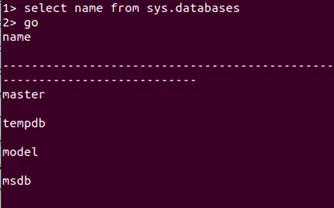 Hướng dẫn cài đặt và sử dụng SQL Server trên Linux 39 Chạy lệnh T-SQL để xem danh sách database
