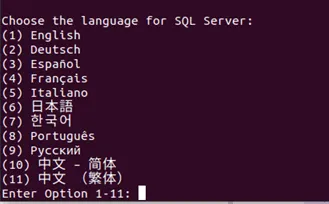 Hướng dẫn cài đặt và sử dụng SQL Server trên Linux 30 Chọn ngôn ngữ