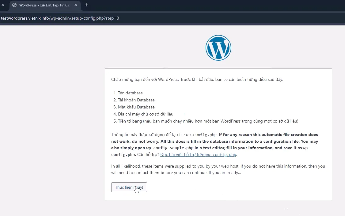 4 bước cài đặt thủ công Wordpress trên aaPanel 37 tien hanh thiet lap wordpress