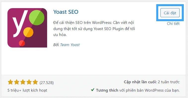 Yoast SEO là gì? Cách cài đặt và hướng dẫn sử dụng Yoast SEO cho người mới 53 Chọn cài đặt