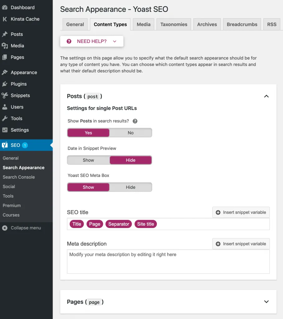 Yoast SEO là gì? Cách cài đặt và hướng dẫn sử dụng Yoast SEO cho người mới 77 Các loại nội dung