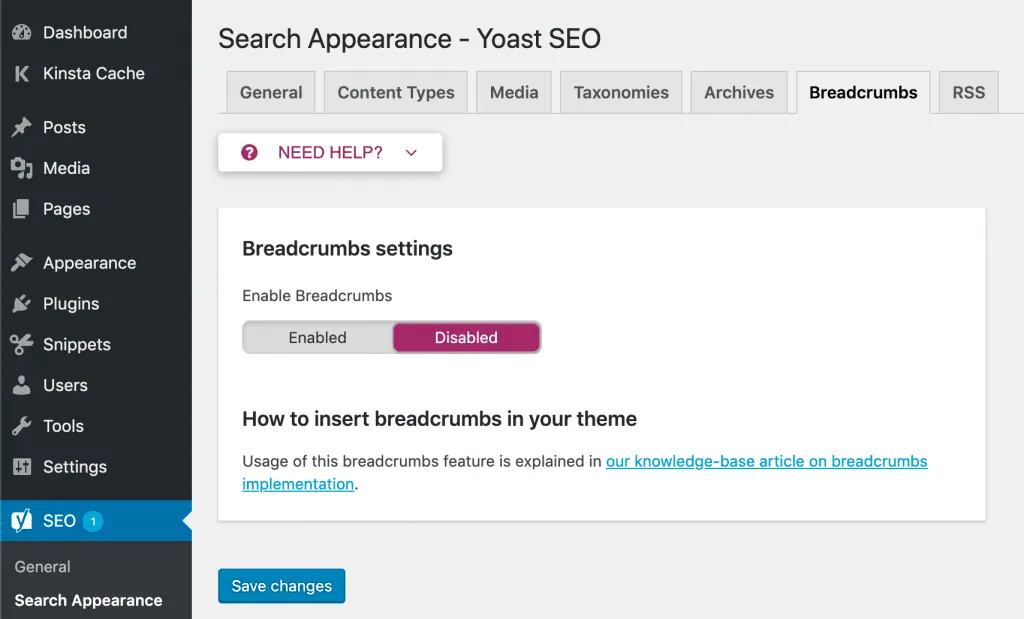 Yoast SEO là gì? Cách cài đặt và hướng dẫn sử dụng Yoast SEO cho người mới 80 Thêm breadcrumb