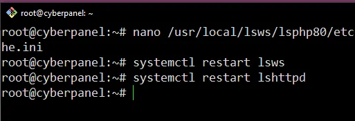 Lệnh khởi động lại dịch vụ