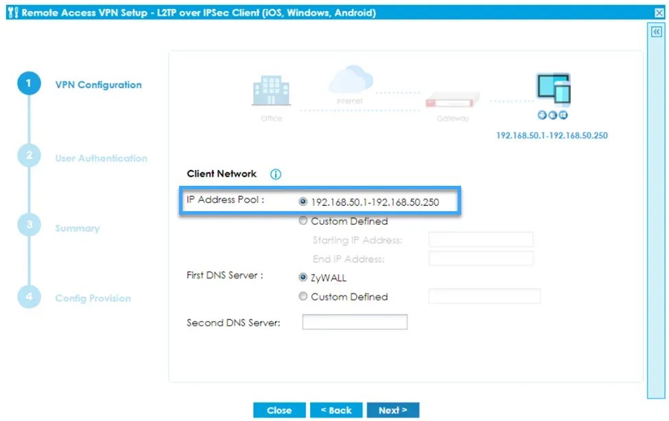 VPN Tunnel là gì? Tổng quan về giao thức VPN Tunneling 25  Tick vào IP Address Pool