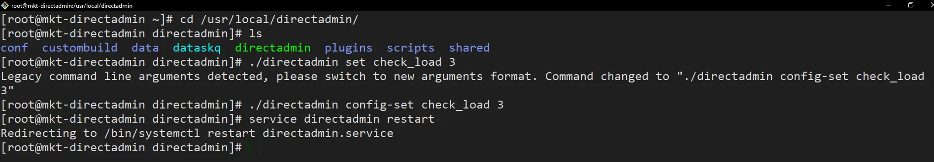 3 bước thay đổi cảnh báo The system load average trên DirectAdmin 16 Cấu hình thông báo tải của hệ thống