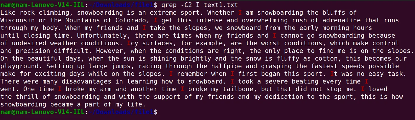 Output cuối cùng sau khi thực hiện các lệnh