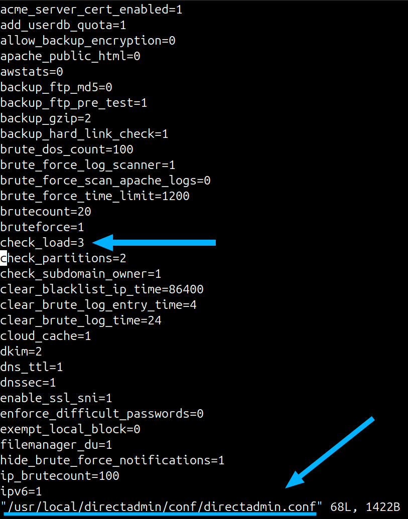 3 bước thay đổi cảnh báo The system load average trên DirectAdmin 15 Thay đổi giá trị check_load