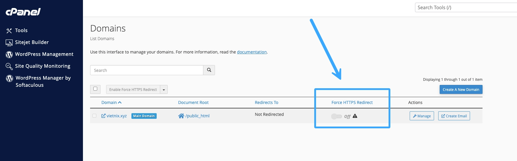 Hướng dẫn cài SSL trên hosting cPanel nhanh chóng và chi tiết nhất (Miễn phí và trả phí) 40 Bật Force HTTPS Redirect trên cPanel sau khi cài chứng chỉ SSL cho website