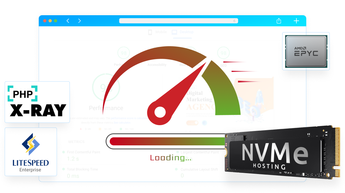 website tải nhanh dưới 1s với hosting amd