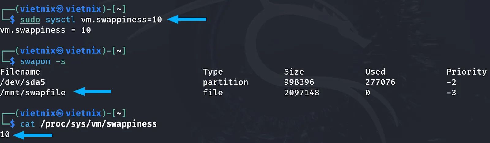 Cấu hình Swappiness