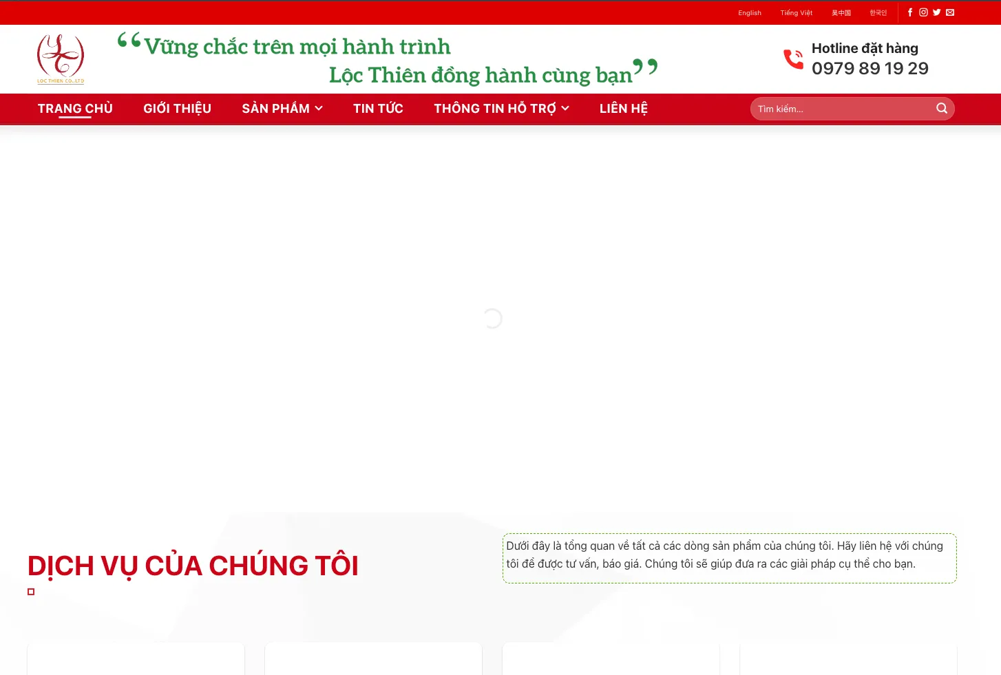 Vietnix: Tối Ưu Lộc Thiên - Case Study Tăng Tốc Website 1 Tải chậm hình banner gây trải nghiệm không tốt