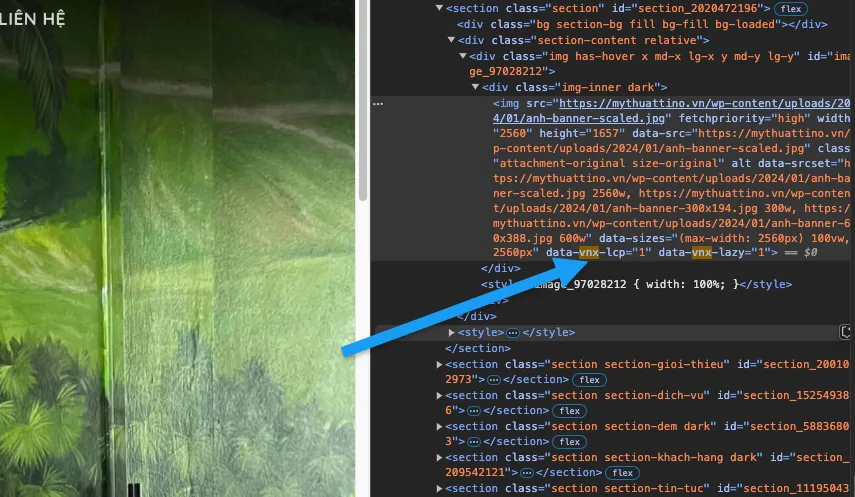 Case Study Tối Ưu Mỹ Thuật Tino - Tăng Tốc & Chuyển Đổi 12 Không lazyload hình ảnh LCP, cải thiện chỉ số LCP