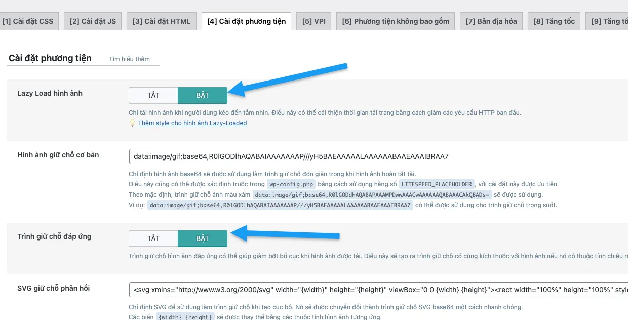 Case Study Tối Ưu Mỹ Thuật Tino - Tăng Tốc & Chuyển Đổi 9 Kích hoạt Lazyload và Trình giữ chỗ đáp ứng