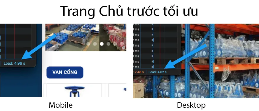 Vietnix: Tối Ưu Tốc Độ Shinyi Valve - Case Study 1 Tốc độ load của Trang Chủ tương đối lâu