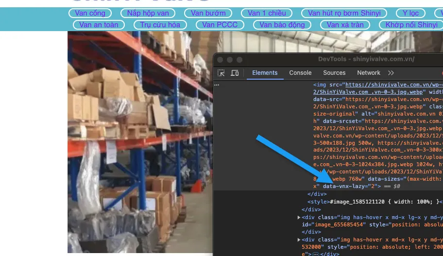 Vietnix: Tối Ưu Tốc Độ Shinyi Valve - Case Study 17 Không lazyload hình ảnh LCP để tránh chỉ số LCP cao