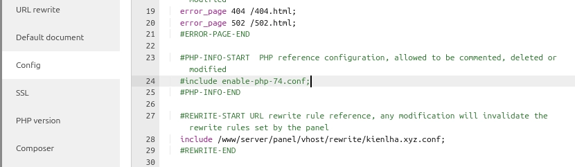Cấu hình NGINX FastCGI Cache trên aaPanel: Tăng tốc website WordPress hiệu quả 20 Chỉnh sửa file cấu hình