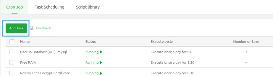 Hướng dẫn đặt Cron tự động Restart RAM khi bị treo trên aaPanel 13 Nhấn Add Task