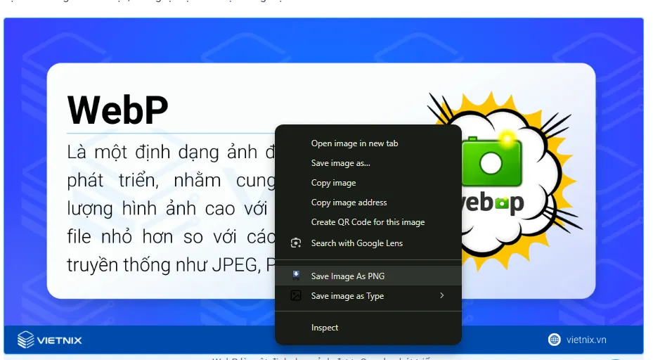 WebP là gì? Lợi ích, cách dùng & chuyển đổi ảnh WebP 40 Dùng tiện ích Save Image as PNG