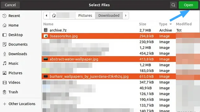 Cách xác minh checksum Linux chi tiết 12 Nhấn nút Open để thêm các file - Nguồn: Internet