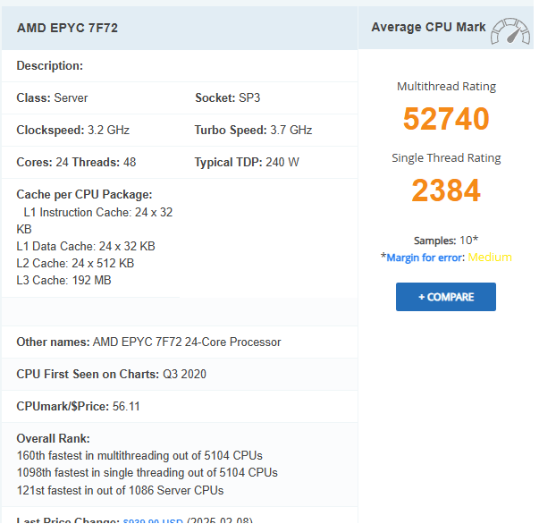 benchmark cpu amd epyc của hosting doanh nghiệp Vietnix