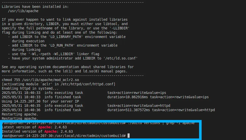 Apache đã quay trở lại phiên bản mới nhất