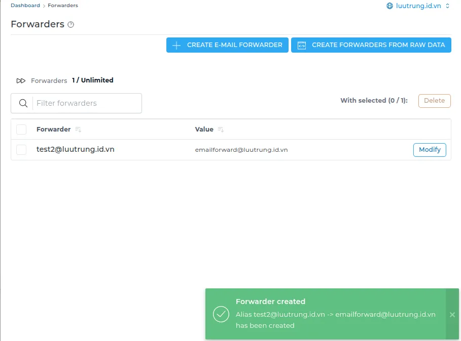 Hướng dẫn cấu hình email chuyển tiếp trên DirectAdmin nhanh chóng 21 Bước 2: Cấu hình email forwarder