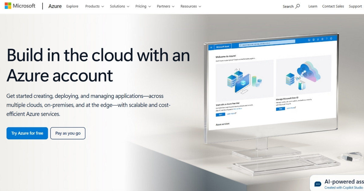 VPS Azure là gì? Hướng dẫn tạo VPS Azure miễn phí từ A-Z 62 Bạn cần truy cập: https://azure.microsoft.com/en-us/free/ và nhấn Try Azure for Free